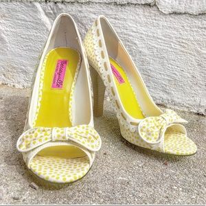 Betsey Johnson Yellow Polka Dot Heels